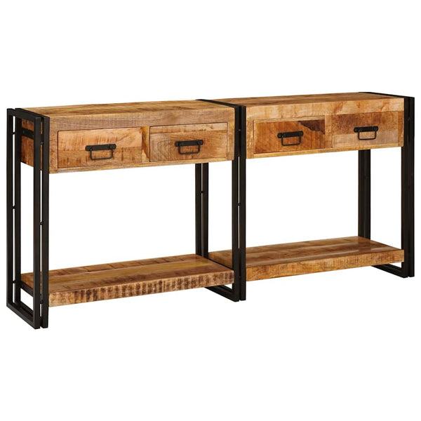 Massivholz Konsolentische 2er Set Braun