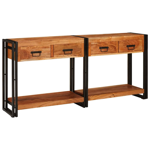 Konsolentische 2er Set Akazie Massivholz Braun