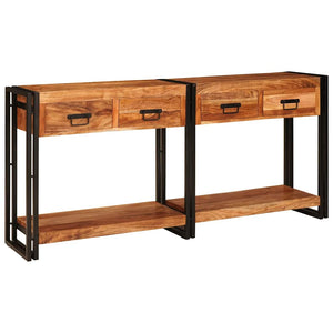 Konsolentische 2er Set Akazie Massivholz Braun