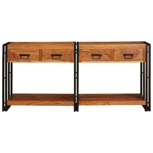 Konsolentische 2er Set Akazie Massivholz Braun