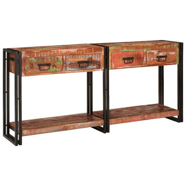 Konsolentische mit Regal, 2er-Set