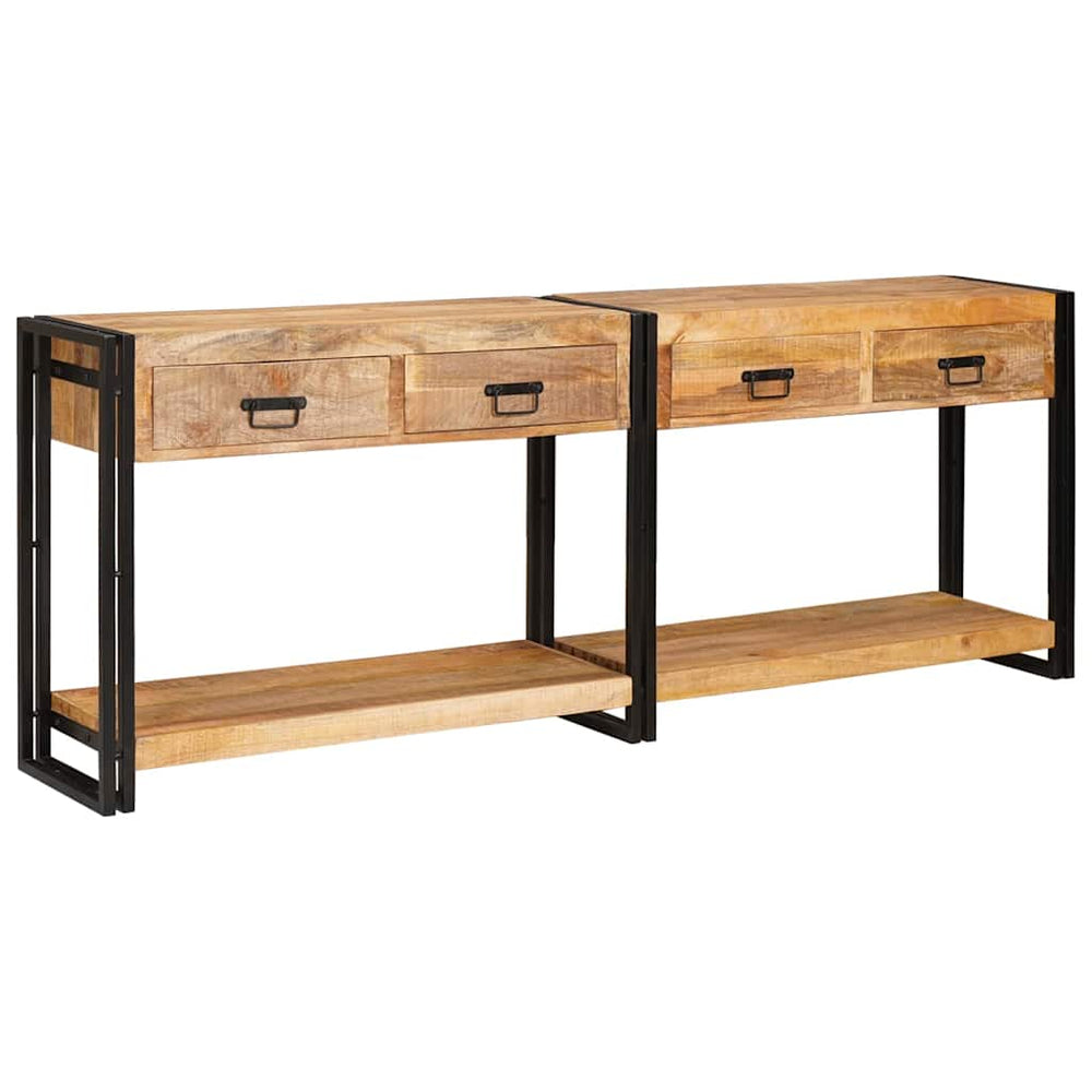 Konsolentische 2er Set Braun Massivholz Mango