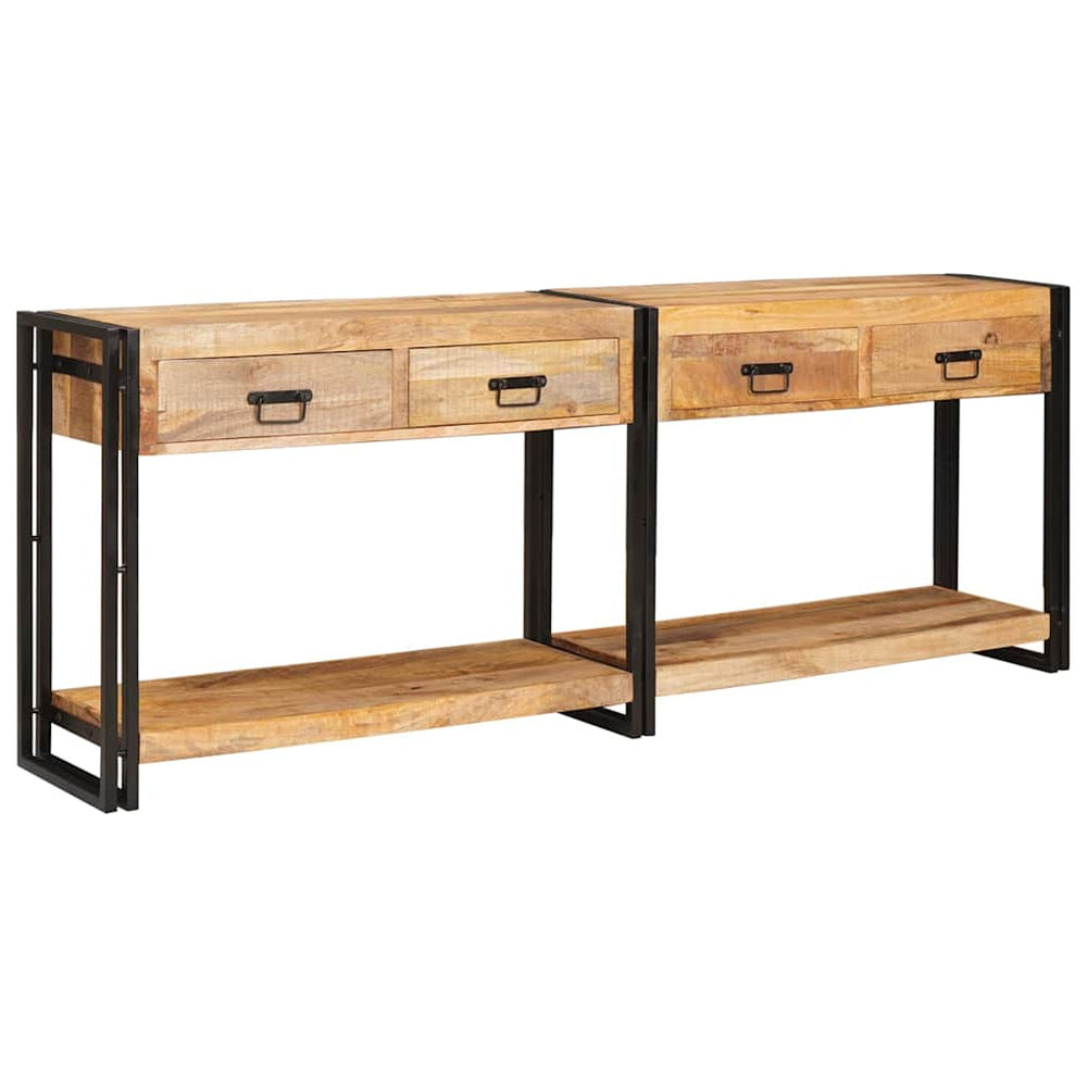 Konsolentische 2er Set Braun Massivholz Mango