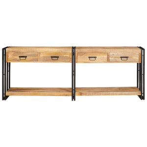 Konsolentische 2er Set Braun Massivholz Mango