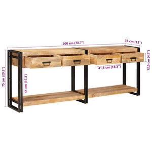 Konsolentische 2er Set Braun Massivholz Mango