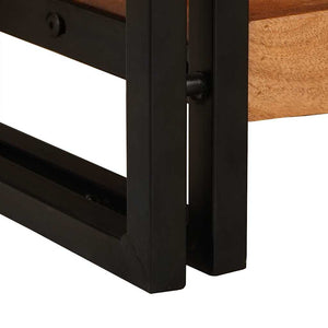 Massivholz Konsolentische 2er-Set, Braun, 200 cm