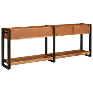 Massivholz Konsolentische 2er-Set, Braun, 200 cm