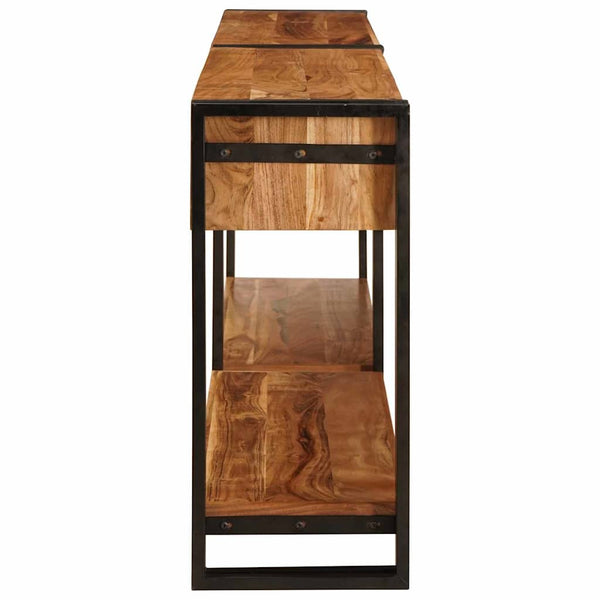 Massivholz Konsolentische 2er-Set, Braun, 200 cm