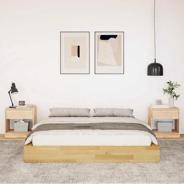 Massivholzbett Eiche 140x200 cm ohne Matratze