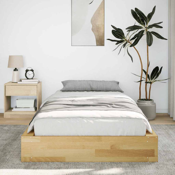Massivholzbett 90x190 cm Eiche ohne Matratze