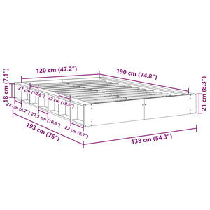 Massivholzbett 120x190 cm Eiche ohne Matratze