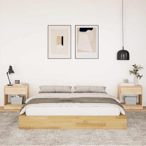 Massivholzbett 140x190 cm Eiche ohne Matratze