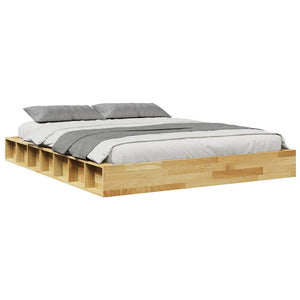Massivholzbett 140x190 cm Eiche ohne Matratze