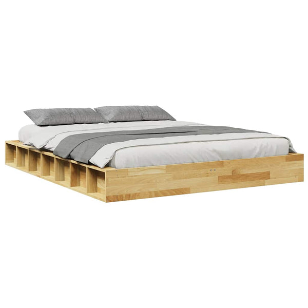 Massivholzbett 140x190 cm Eiche ohne Matratze