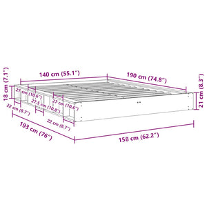 Massivholzbett 140x190 cm Eiche ohne Matratze