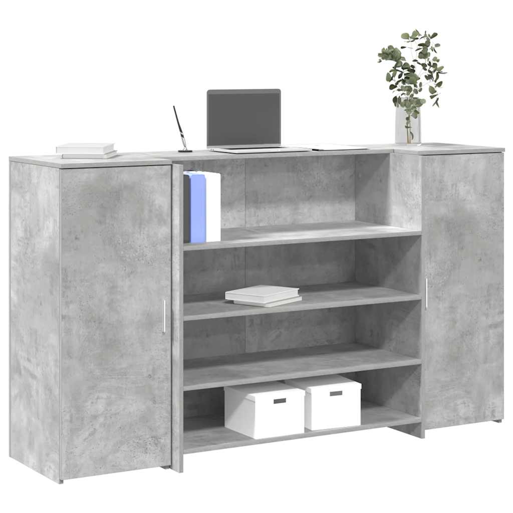 Betongraue Empfangstheke, 180 cm