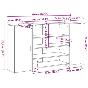 Empfangstheke Altholz-Optik 180 cm