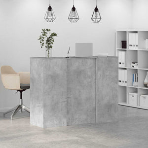 Betongraue Empfangstheke, 135 cm