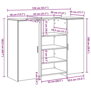 Empfangstheke Altholz-Optik 135 cm