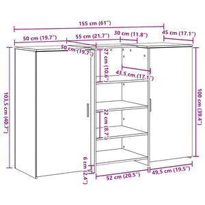 Weiße Empfangstheke 155 cm