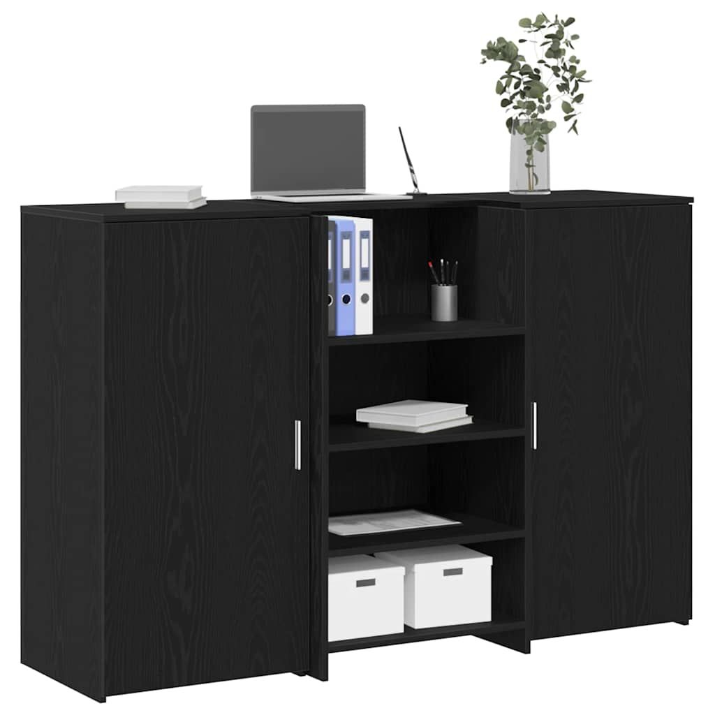 Empfangstheke Schwarz Eiche 155cm