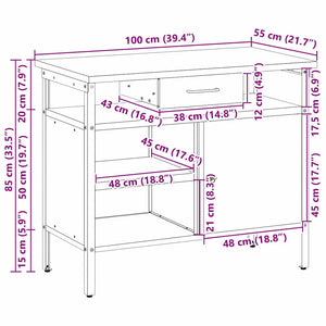 Werkbank mit Schubladen 100x55x85 cm