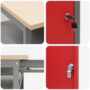 Werkbank mit Schubladen, Regal – 100x55x85cm