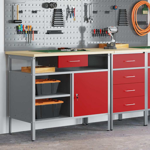 Werkbank mit Schubladen, Regal – 100x55x85cm