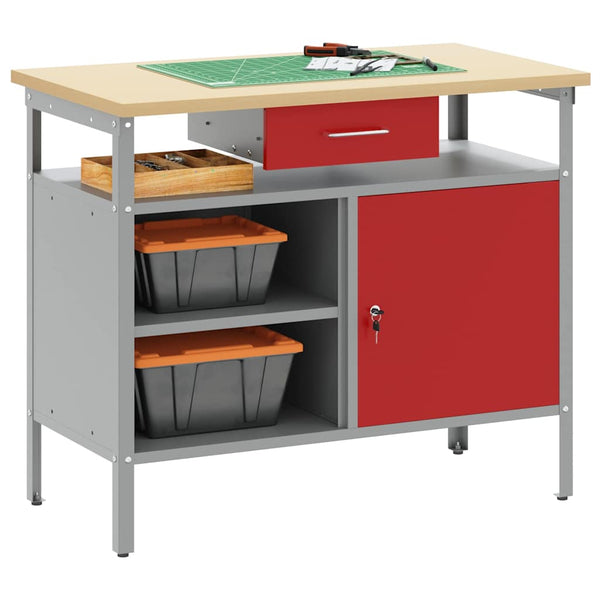 Werkbank mit Schubladen, Regal – 100x55x85cm