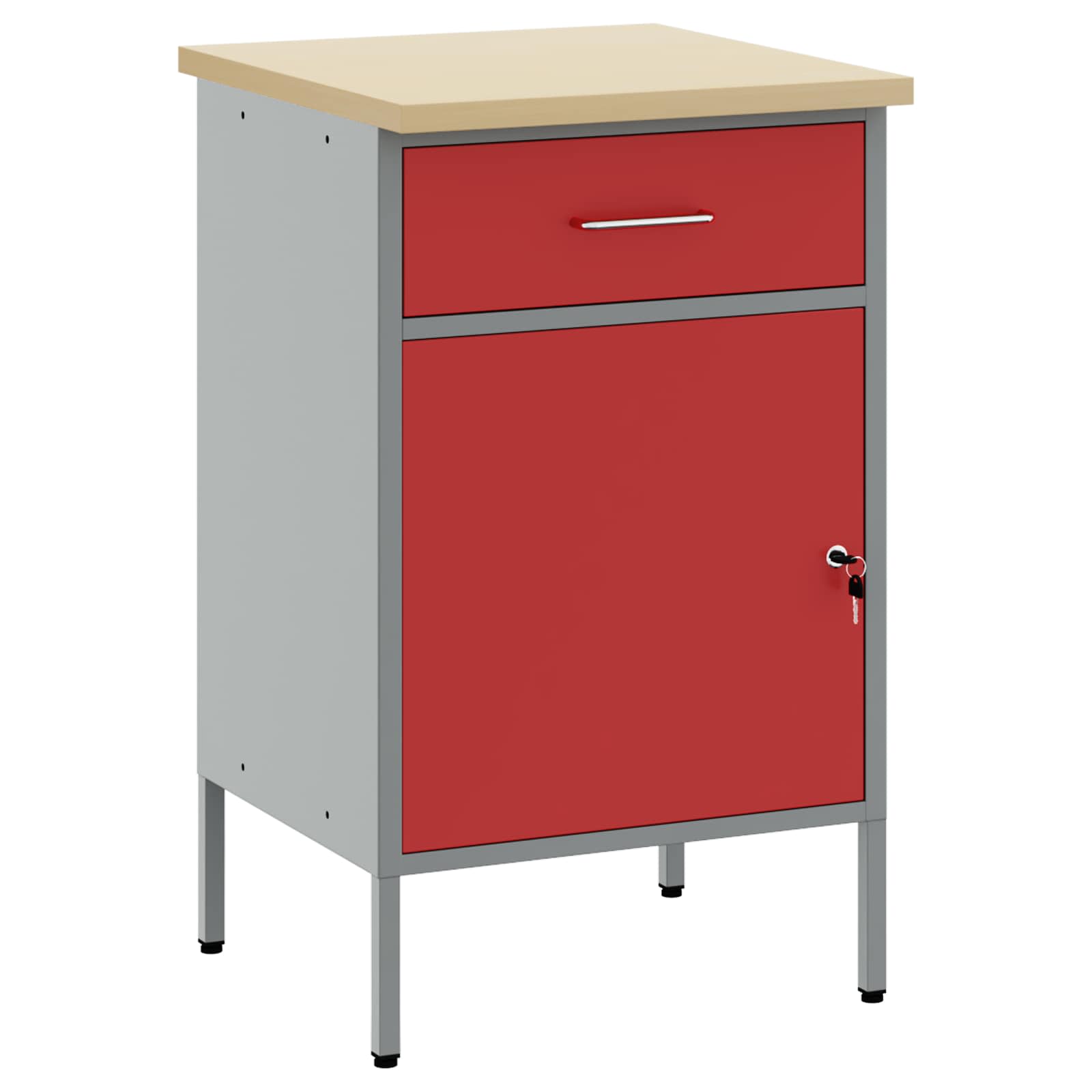 Werkbank Rot/Grau 50x55x85cm
