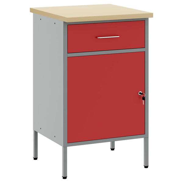 Werkbank Rot/Grau 50x55x85cm