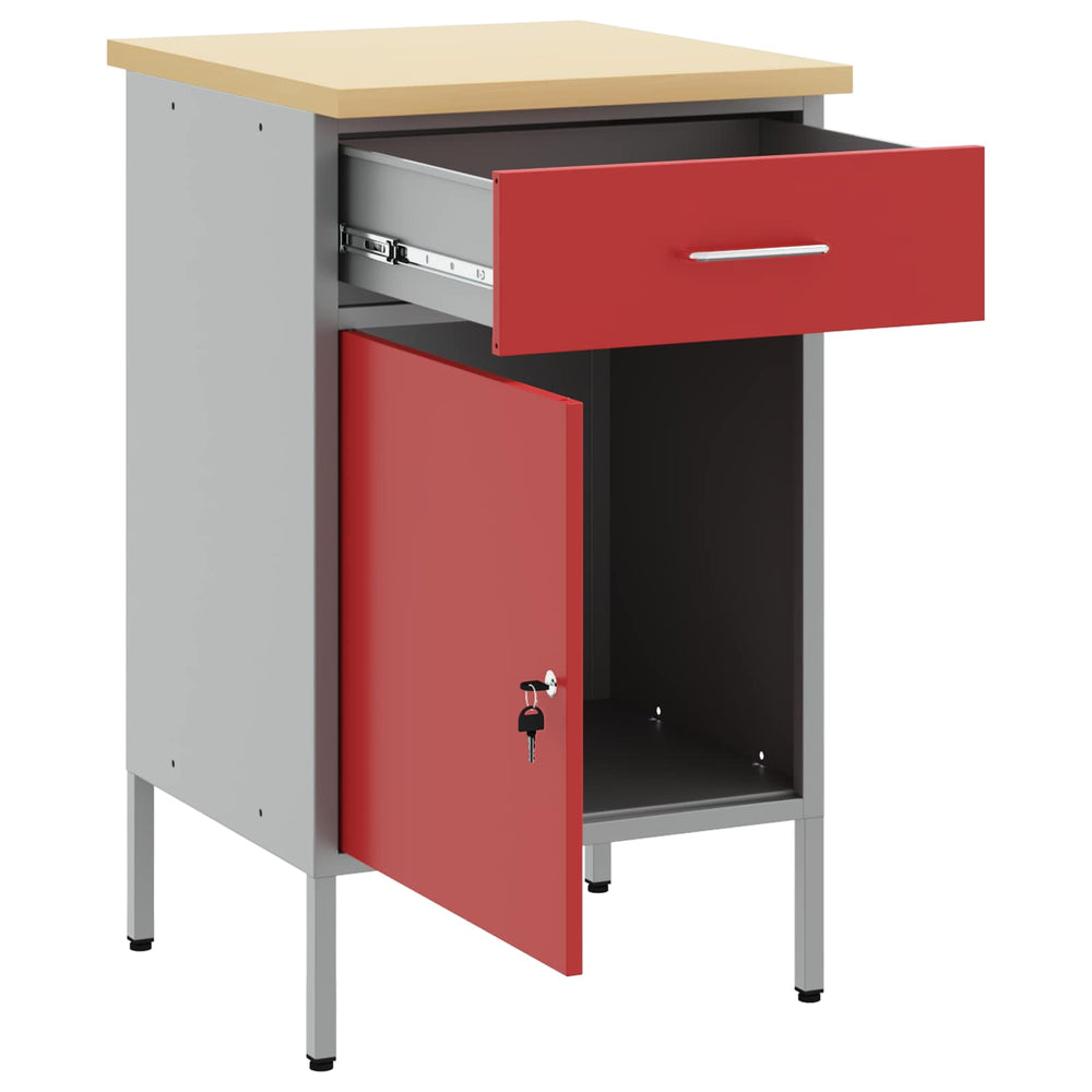 Werkbank Rot/Grau 50x55x85cm