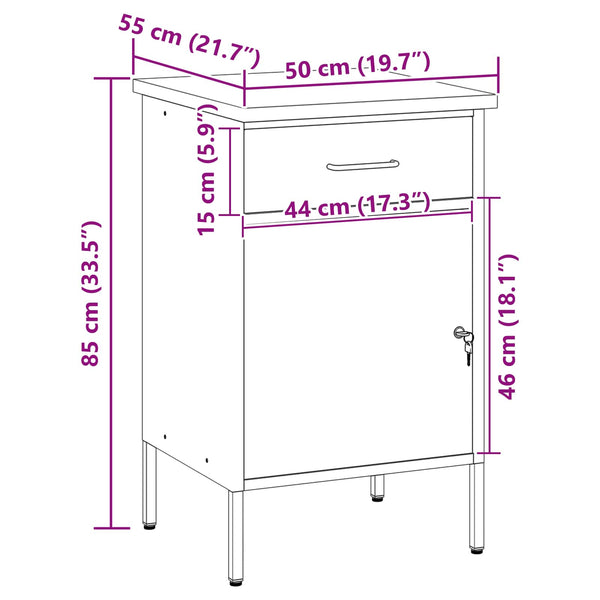 Werkbank Rot/Grau 50x55x85cm