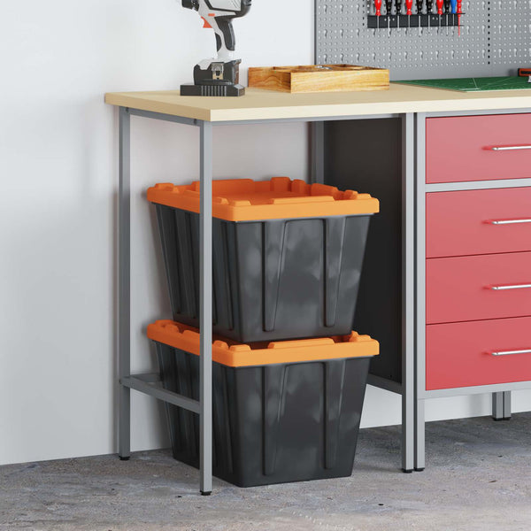 Grauer Ecktisch 55x55 cm Stahl/Holz