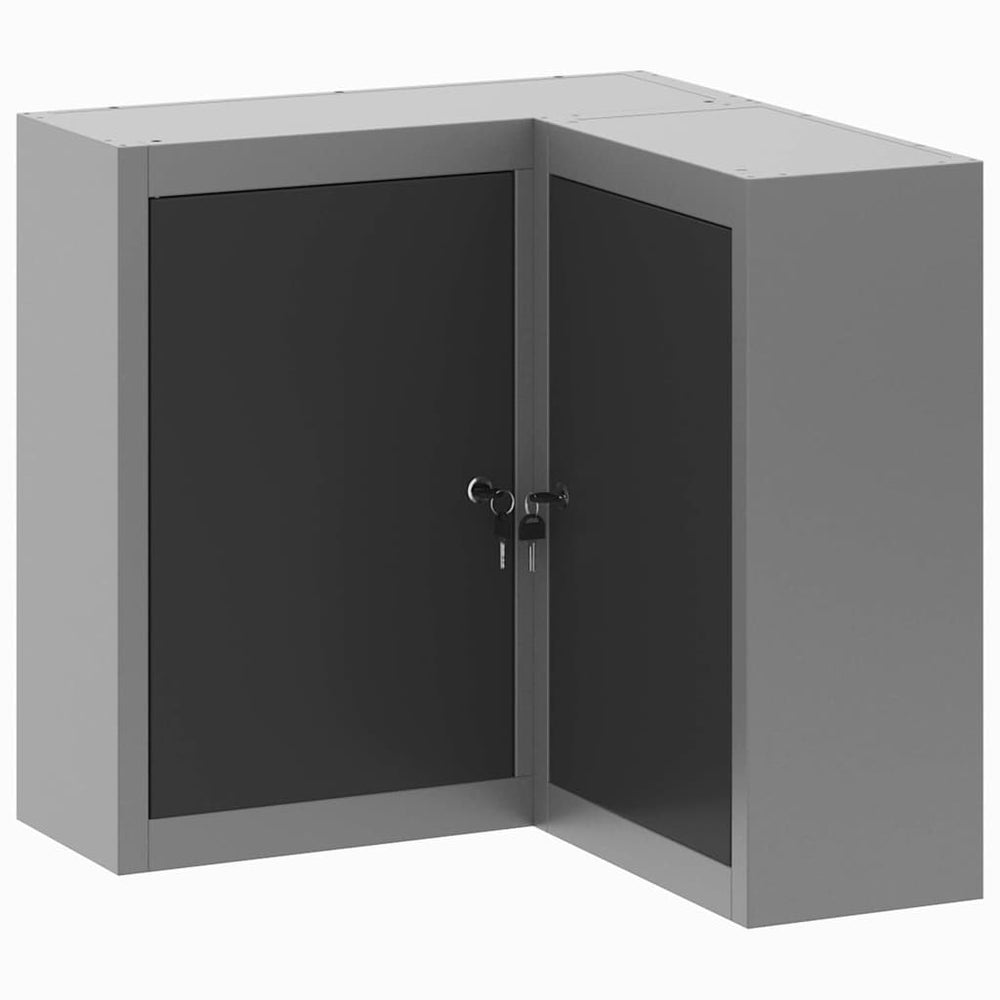 Werkzeugschrank mit Regal, Schwarz/Grau, 55 cm