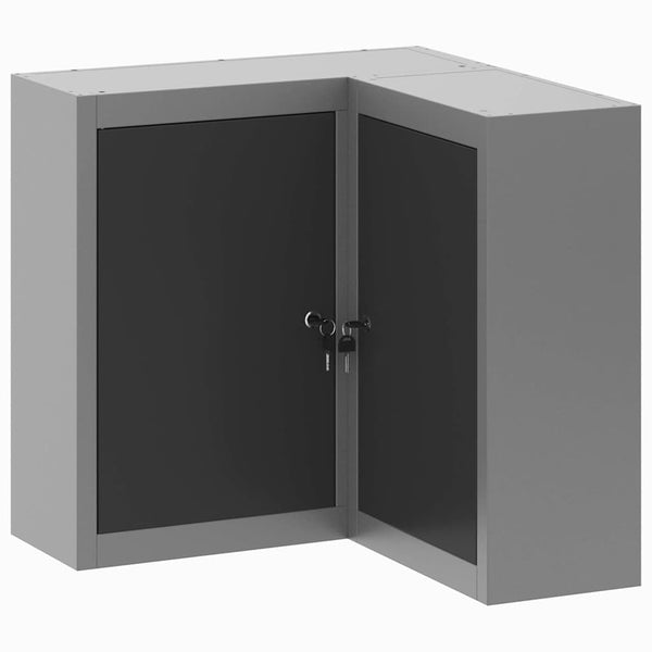 Werkzeugschrank mit Regal, Schwarz/Grau, 55 cm