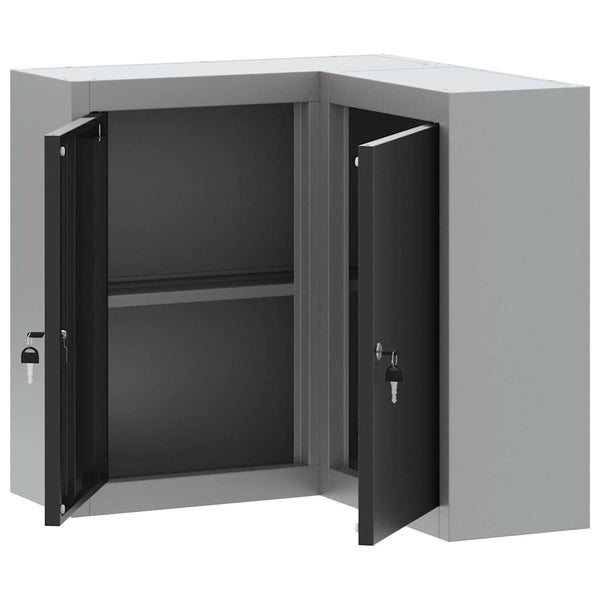 Werkzeugschrank mit Regal, Schwarz/Grau, 55 cm