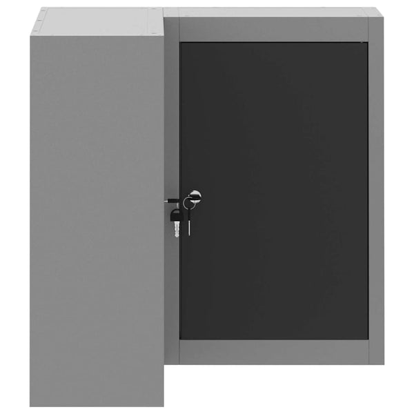 Werkzeugschrank mit Regal, Schwarz/Grau, 55 cm