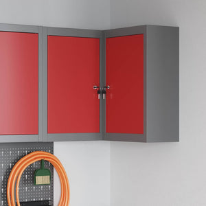 Werkzeugschrank mit Regal Rot/Grau 55x55x55cm