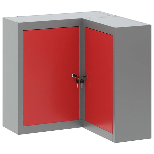 Werkzeugschrank mit Regal Rot/Grau 55x55x55cm