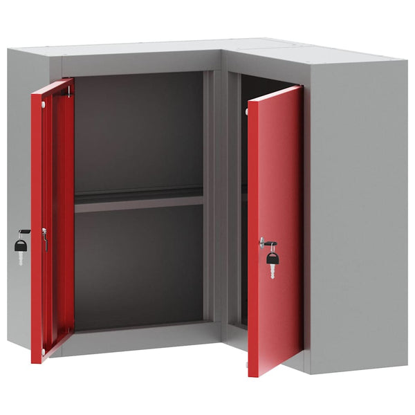 Werkzeugschrank mit Regal Rot/Grau 55x55x55cm
