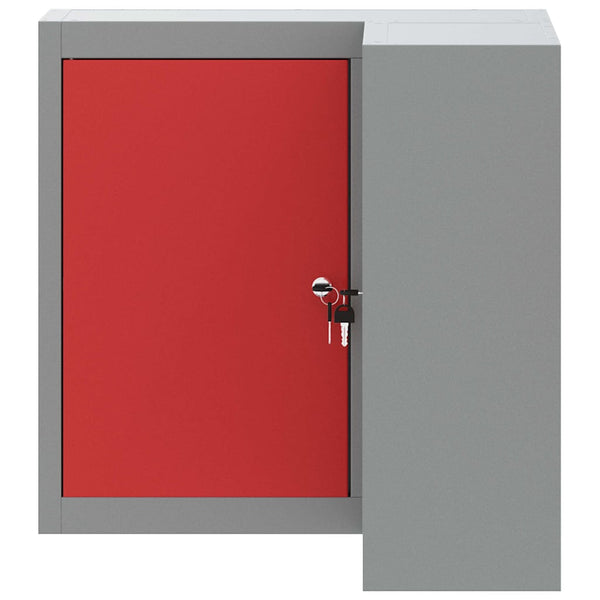 Werkzeugschrank mit Regal Rot/Grau 55x55x55cm