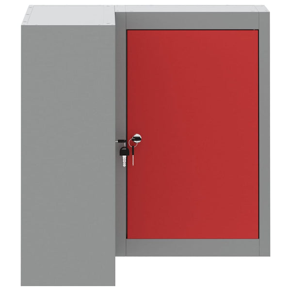 Werkzeugschrank mit Regal Rot/Grau 55x55x55cm