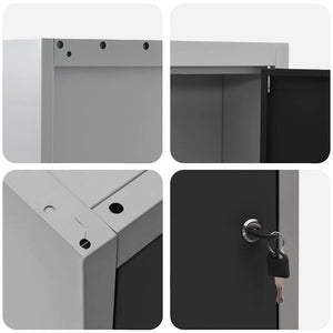 Werkzeugschrank mit Regal, Schwarz/Grau, 50 cm