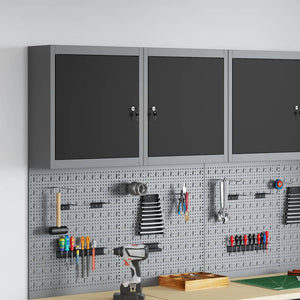 Werkzeugschrank mit Regal, Schwarz/Grau, 50 cm