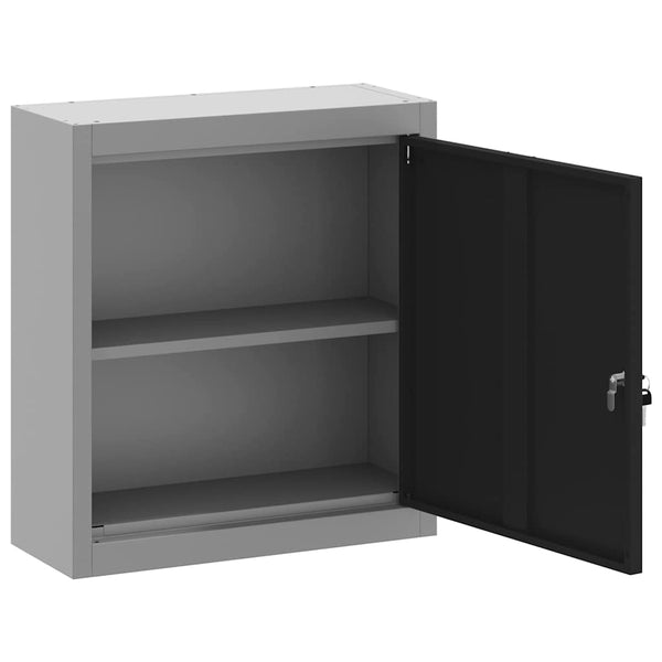 Werkzeugschrank mit Regal, Schwarz/Grau, 50 cm