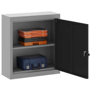 Werkzeugschrank mit Regal, Schwarz/Grau, 50 cm