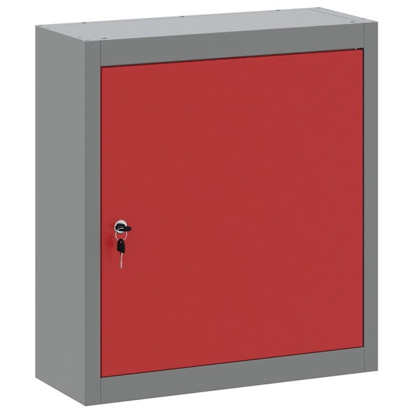 Werkzeugschrank mit Regal, Rot/Grau, 50x55 cm