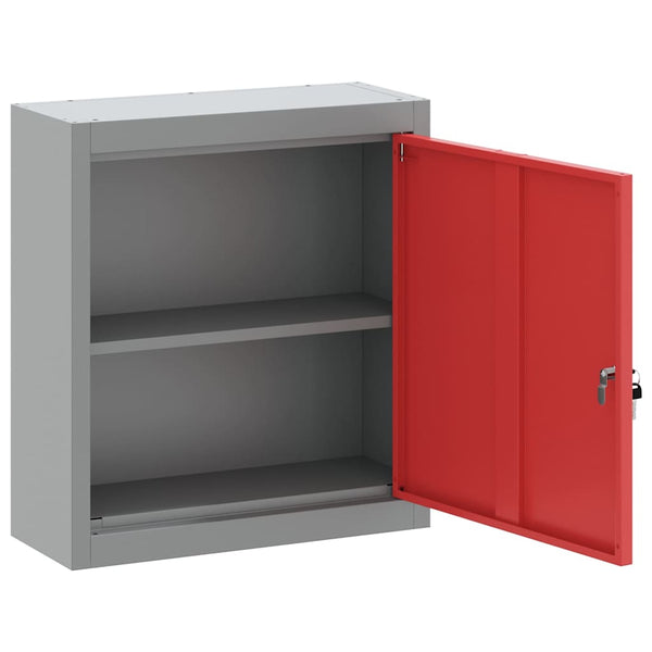 Werkzeugschrank mit Regal, Rot/Grau, 50x55 cm