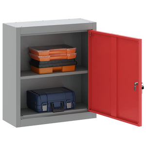 Werkzeugschrank mit Regal, Rot/Grau, 50x55 cm